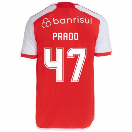 Kandiny Damen Gustavo Prado #47 Rot-Weiss Heimtrikot Trikot 2024/25 T-Shirt