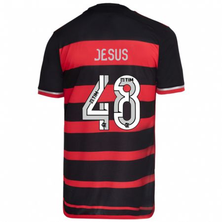 Kandiny Damen Igor Jesus #48 Rot Schwarz Heimtrikot Trikot 2024/25 T-Shirt