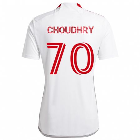 Kandiny Damen Benjamin Choudhry #70 Weiß Rot Auswärtstrikot Trikot 2024/25 T-Shirt