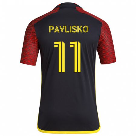 Kandiny Damen Kirsten Pavlisko #11 Rot Schwarz Auswärtstrikot Trikot 2024/25 T-Shirt