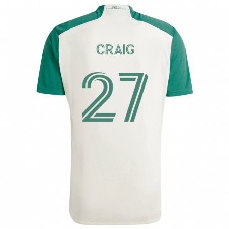 Kandiny Damen Brandan Craig #27 Braune Farben Grün Auswärtstrikot Trikot 2024/25 T-Shirt