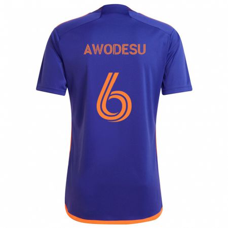 Kandiny Damen Femi Awodesu #6 Lila Orange Auswärtstrikot Trikot 2024/25 T-Shirt