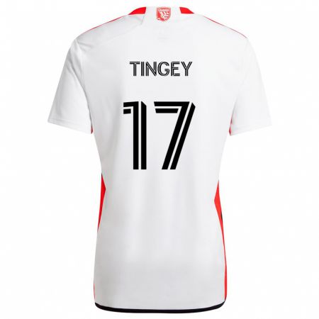 Kandiny Damen Keegan Tingey #17 Weiß Rot Auswärtstrikot Trikot 2024/25 T-Shirt