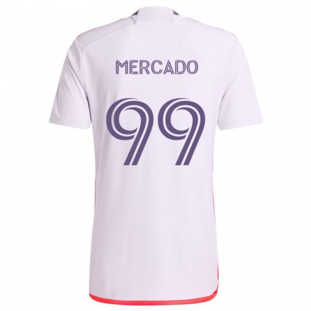 Kandiny Damen Carlos Mercado #99 Weiß Rot Lila Auswärtstrikot Trikot 2024/25 T-Shirt