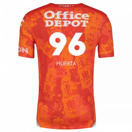 Kandiny Damen Edwin Huerta #96 Orange Weiß Auswärtstrikot Trikot 2024/25 T-Shirt