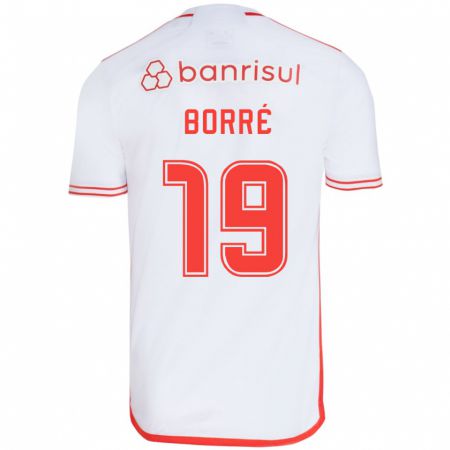 Kandiny Damen Rafael Borré #19 Weiß Rot Auswärtstrikot Trikot 2024/25 T-Shirt