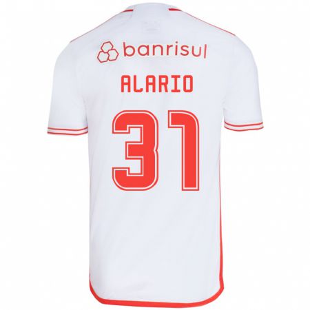 Kandiny Damen Lucas Alario #31 Weiß Rot Auswärtstrikot Trikot 2024/25 T-Shirt