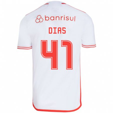 Kandiny Damen Matheus Dias #41 Weiß Rot Auswärtstrikot Trikot 2024/25 T-Shirt