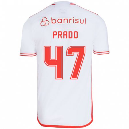 Kandiny Damen Gustavo Prado #47 Weiß Rot Auswärtstrikot Trikot 2024/25 T-Shirt