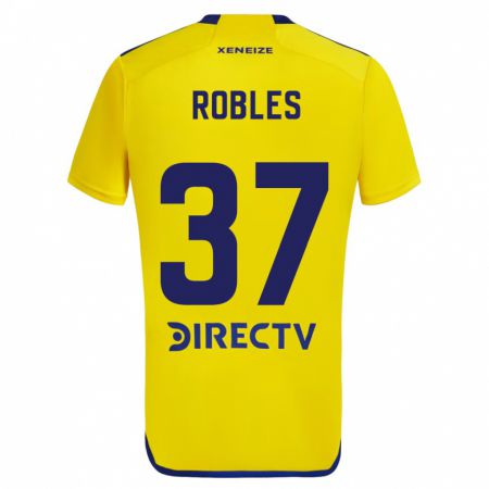 Kandiny Damen Sebastián Díaz Robles #37 Gelb Blau Auswärtstrikot Trikot 2024/25 T-Shirt