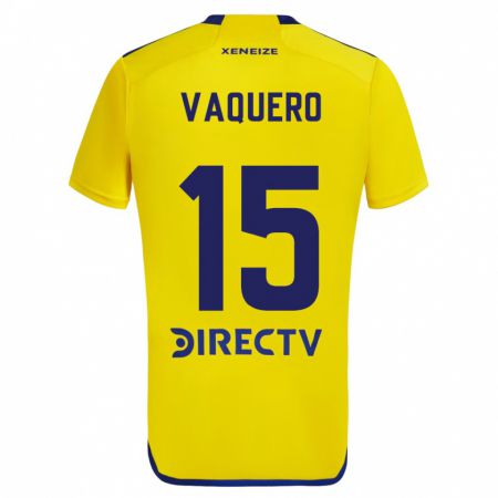 Kandiny Damen Iván Vaquero #15 Gelb Blau Auswärtstrikot Trikot 2024/25 T-Shirt