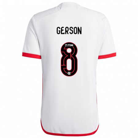 Kandiny Damen Gerson #8 Weiß Rot Auswärtstrikot Trikot 2024/25 T-Shirt