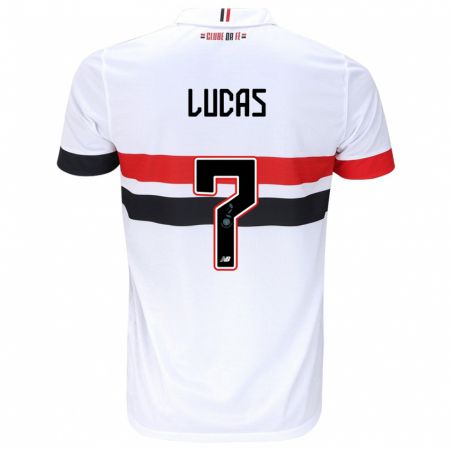 Kandiny Kinder Lucas Moura #7 Weiß Rot Schwarz Heimtrikot Trikot 2024/25 T-Shirt