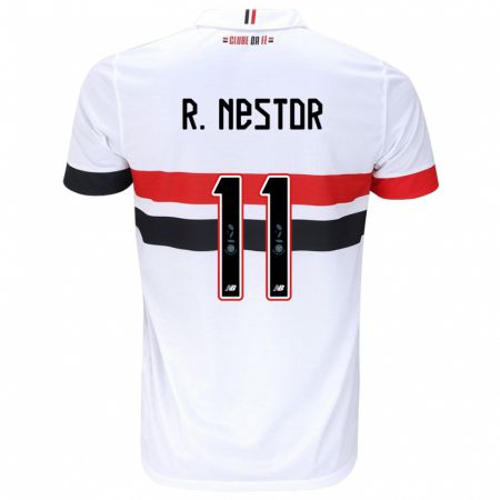 Kandiny Kinder Rodrigo Nestor #11 Weiß Rot Schwarz Heimtrikot Trikot 2024/25 T-Shirt