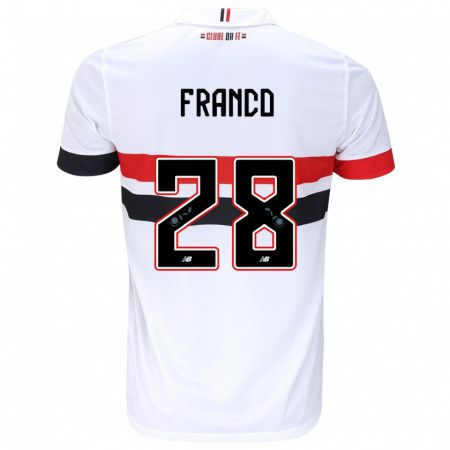 Kandiny Kinder Alan Franco #28 Weiß Rot Schwarz Heimtrikot Trikot 2024/25 T-Shirt