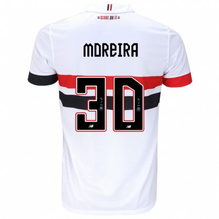 Kandiny Kinder João Moreira #30 Weiß Rot Schwarz Heimtrikot Trikot 2024/25 T-Shirt