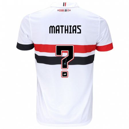 Kandiny Kinder Leandro Mathias #0 Weiß Rot Schwarz Heimtrikot Trikot 2024/25 T-Shirt