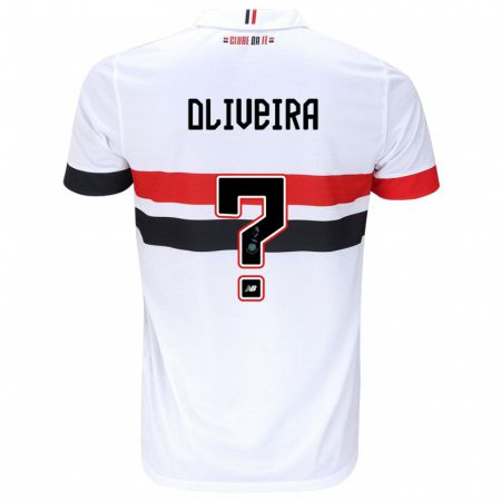 Kandiny Kinder Felipe Oliveira #0 Weiß Rot Schwarz Heimtrikot Trikot 2024/25 T-Shirt