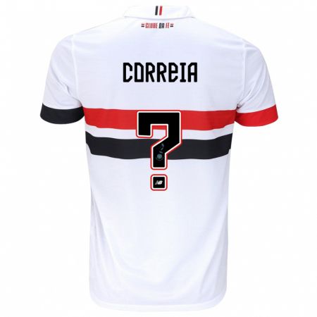 Kandiny Kinder Arthur Correia #0 Weiß Rot Schwarz Heimtrikot Trikot 2024/25 T-Shirt