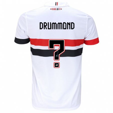 Kandiny Kinder Lucca Drummond #0 Weiß Rot Schwarz Heimtrikot Trikot 2024/25 T-Shirt