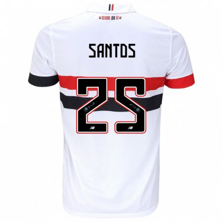 Kandiny Kinder Mariana Santos #25 Weiß Rot Schwarz Heimtrikot Trikot 2024/25 T-Shirt