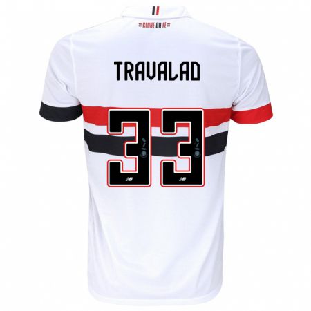 Kandiny Kinder Rafa Travalão #33 Weiß Rot Schwarz Heimtrikot Trikot 2024/25 T-Shirt