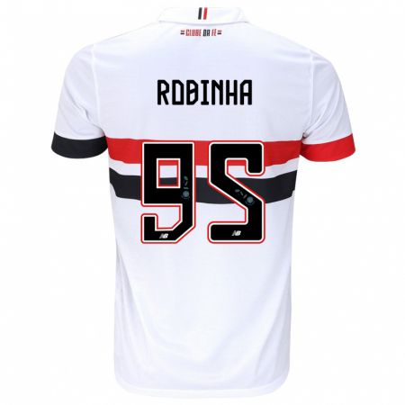 Kandiny Kinder Robinha #95 Weiß Rot Schwarz Heimtrikot Trikot 2024/25 T-Shirt