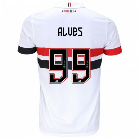 Kandiny Kinder Letícia Alves #99 Weiß Rot Schwarz Heimtrikot Trikot 2024/25 T-Shirt