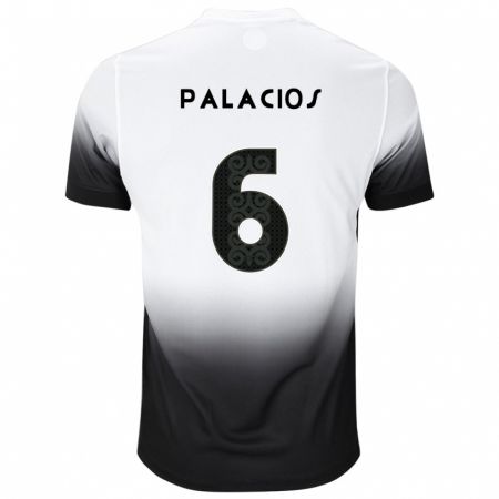 Kandiny Kinder Diego Palacios #6 Weiß Schwarz Heimtrikot Trikot 2024/25 T-Shirt