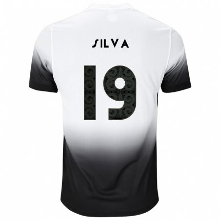 Kandiny Kinder Gustavo Silva #19 Weiß Schwarz Heimtrikot Trikot 2024/25 T-Shirt