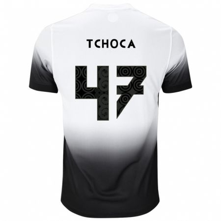 Kandiny Kinder Tchoca #47 Weiß Schwarz Heimtrikot Trikot 2024/25 T-Shirt