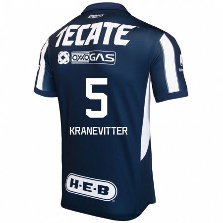 Kandiny Kinder Matias Kranevitter #5 Blau Rot Weiß Heimtrikot Trikot 2024/25 T-Shirt