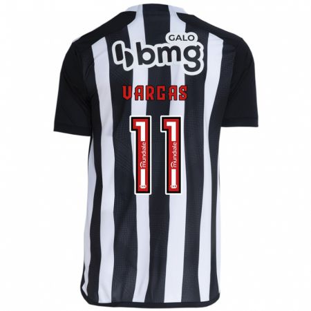 Kandiny Kinder Eduardo Vargas #11 Weiß Schwarz Heimtrikot Trikot 2024/25 T-Shirt