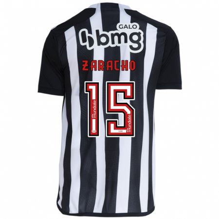 Kandiny Kinder Matías Zaracho #15 Weiß Schwarz Heimtrikot Trikot 2024/25 T-Shirt