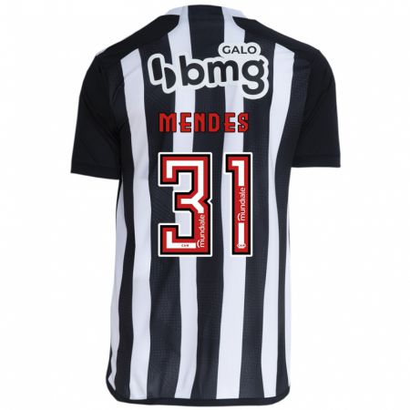 Kandiny Kinder Matheus Mendes #31 Weiß Schwarz Heimtrikot Trikot 2024/25 T-Shirt