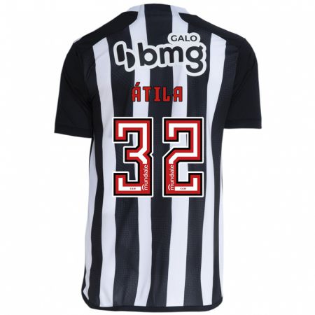 Kandiny Kinder Gabriel Átila #32 Weiß Schwarz Heimtrikot Trikot 2024/25 T-Shirt