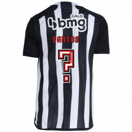 Kandiny Kinder Léo Santos #0 Weiß Schwarz Heimtrikot Trikot 2024/25 T-Shirt