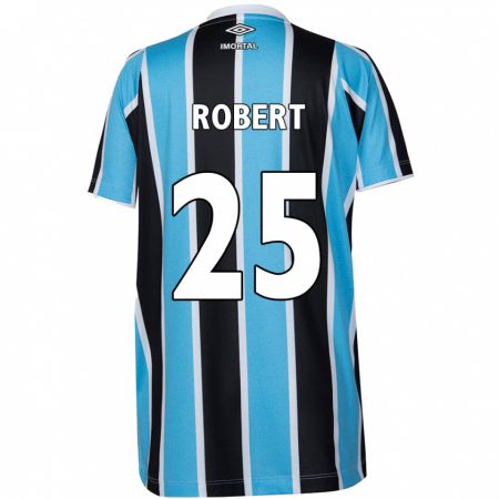 Kandiny Kinder Jhonata Robert #25 Blau Schwarz Weiß Heimtrikot Trikot 2024/25 T-Shirt