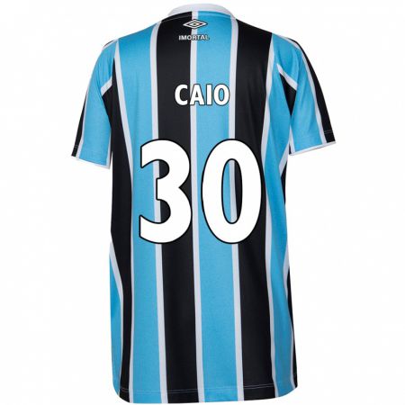 Kandiny Kinder Rodrigo Caio #30 Blau Schwarz Weiß Heimtrikot Trikot 2024/25 T-Shirt