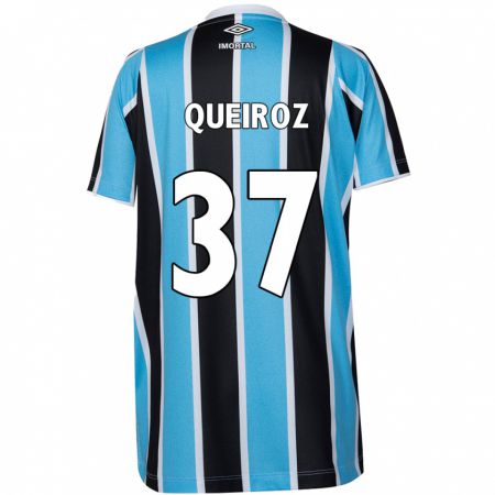 Kandiny Kinder Du Queiroz #37 Blau Schwarz Weiß Heimtrikot Trikot 2024/25 T-Shirt