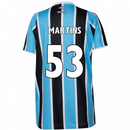 Kandiny Kinder Gustavo Martins #53 Blau Schwarz Weiß Heimtrikot Trikot 2024/25 T-Shirt