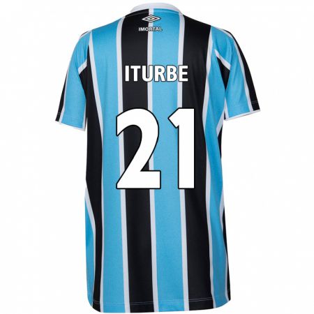 Kandiny Kinder Juan Iturbe #21 Blau Schwarz Weiß Heimtrikot Trikot 2024/25 T-Shirt