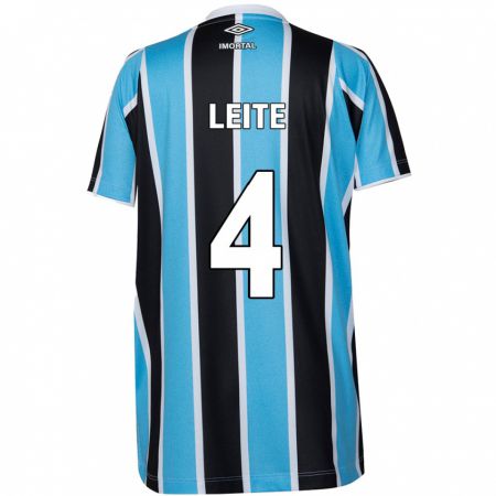 Kandiny Kinder Paulo Henrique Leite #4 Blau Schwarz Weiß Heimtrikot Trikot 2024/25 T-Shirt