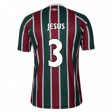 Kandiny Kinder Alexandre Jesus #3 Grün Kastanienbraun Weiß Heimtrikot Trikot 2024/25 T-Shirt