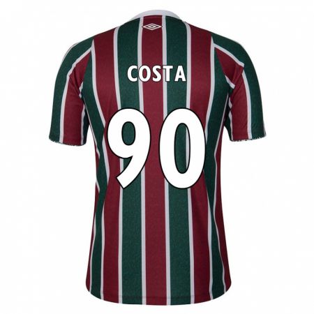 Kandiny Kinder Douglas Costa #90 Grün Kastanienbraun Weiß Heimtrikot Trikot 2024/25 T-Shirt