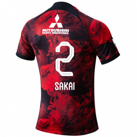 Kandiny Kinder Hiroki Sakai #2 Rot Schwarz Heimtrikot Trikot 2024/25 T-Shirt