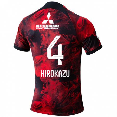 Kandiny Kinder Hirokazu Ishihara #4 Rot Schwarz Heimtrikot Trikot 2024/25 T-Shirt