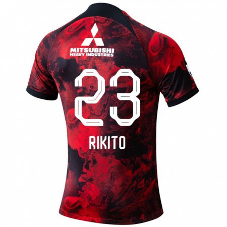 Kandiny Kinder Rikito Inoue #23 Rot Schwarz Heimtrikot Trikot 2024/25 T-Shirt