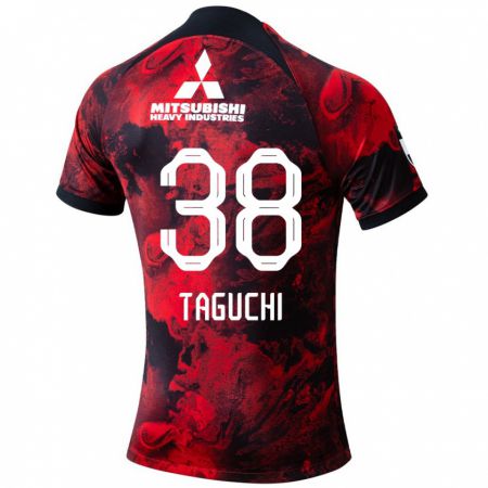 Kandiny Kinder Keita Taguchi #38 Rot Schwarz Heimtrikot Trikot 2024/25 T-Shirt