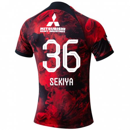 Kandiny Kinder Hikaru Sekiya #36 Rot Schwarz Heimtrikot Trikot 2024/25 T-Shirt